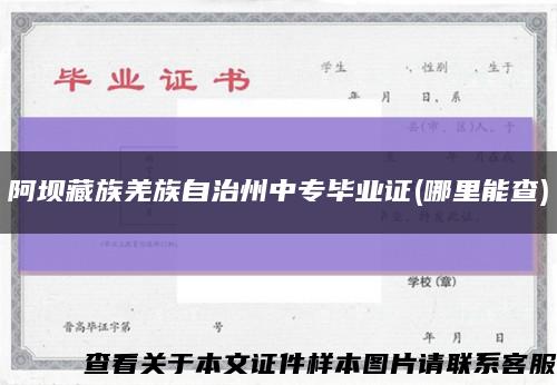 阿坝藏族羌族自治州中专毕业证(哪里能查)缩略图