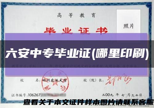 六安中专毕业证(哪里印刷)缩略图