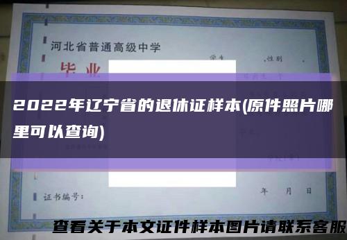 2022年辽宁省的退休证样本(原件照片哪里可以查询)缩略图