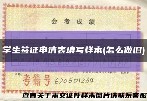 学生签证申请表填写样本(怎么做旧)缩略图