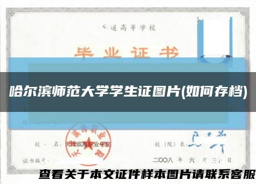 哈尔滨师范大学学生证图片(如何存档)缩略图