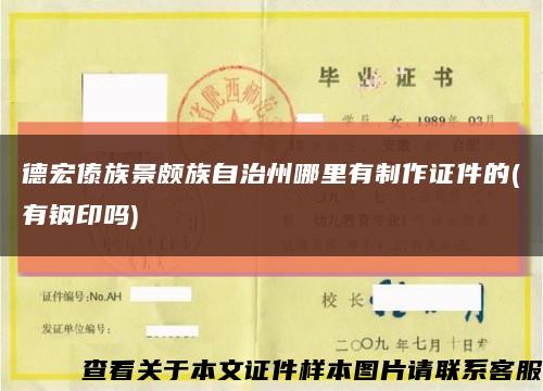 德宏傣族景颇族自治州哪里有制作证件的(有钢印吗)缩略图