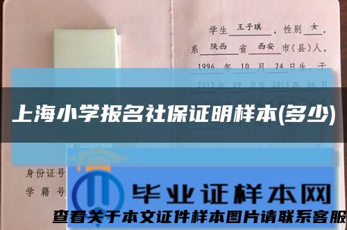 上海小学报名社保证明样本(多少)缩略图