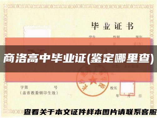 商洛高中毕业证(鉴定哪里查)缩略图