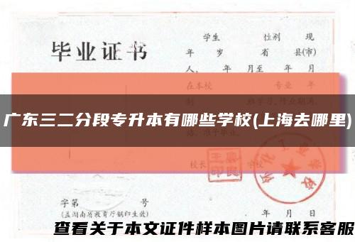 广东三二分段专升本有哪些学校(上海去哪里)缩略图