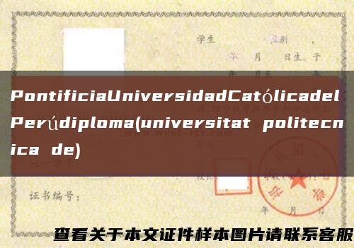 PontificiaUniversidadCatólicadelPerúdiploma(universitat politecnica de)缩略图