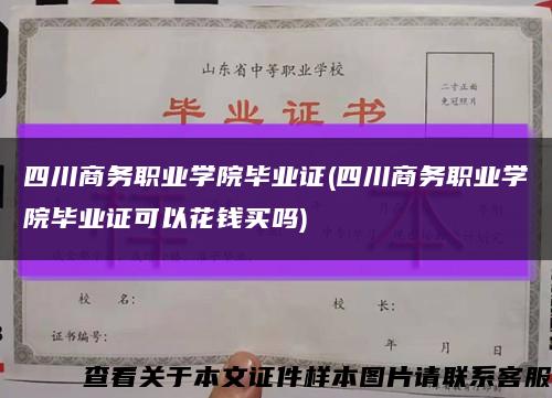 四川商务职业学院毕业证(四川商务职业学院毕业证可以花钱买吗)缩略图