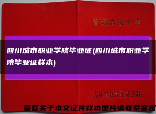 四川城市职业学院毕业证(四川城市职业学院毕业证样本)缩略图