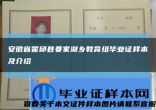 安徽省霍邱县姜家湖乡教育组毕业证样本及介绍缩略图