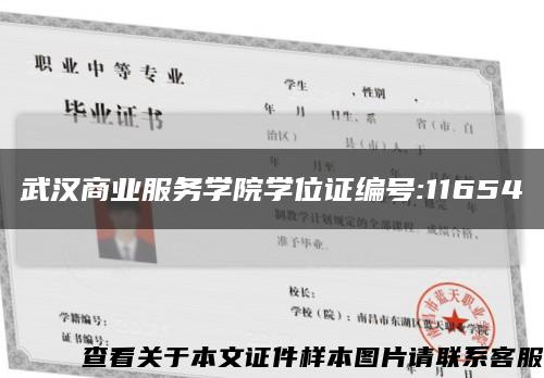 武汉商业服务学院学位证编号:11654缩略图