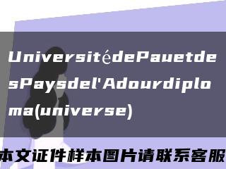 UniversitédePauetdesPaysdel'Adourdiploma(universe)缩略图