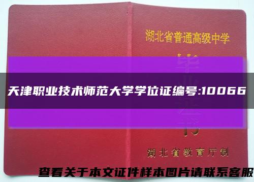 天津职业技术师范大学学位证编号:10066缩略图