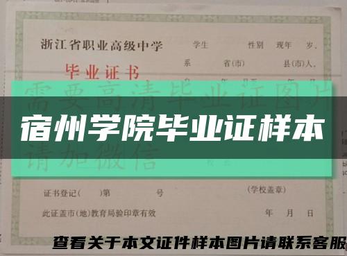 宿州学院毕业证样本缩略图