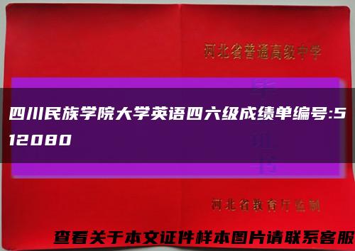 四川民族学院大学英语四六级成绩单编号:512080缩略图