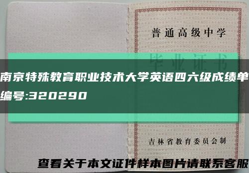 南京特殊教育职业技术大学英语四六级成绩单编号:320290缩略图