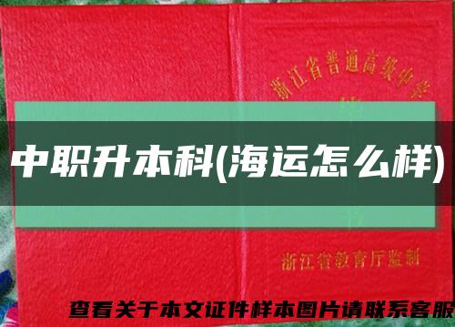 中职升本科(海运怎么样)缩略图