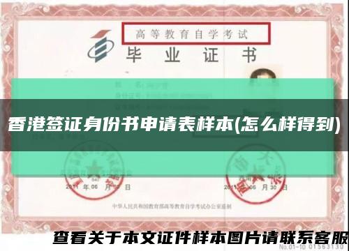 香港签证身份书申请表样本(怎么样得到)缩略图