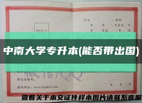中南大学专升本(能否带出国)缩略图