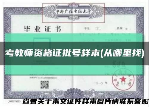 考教师资格证批号样本(从哪里找)缩略图