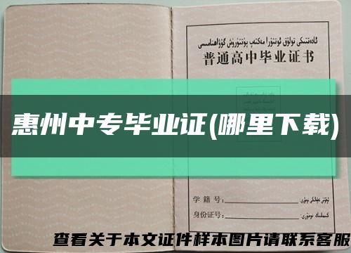 惠州中专毕业证(哪里下载)缩略图