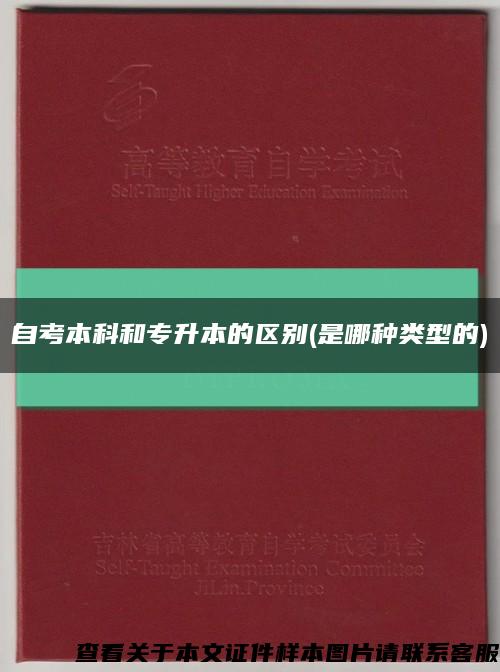自考本科和专升本的区别(是哪种类型的)缩略图