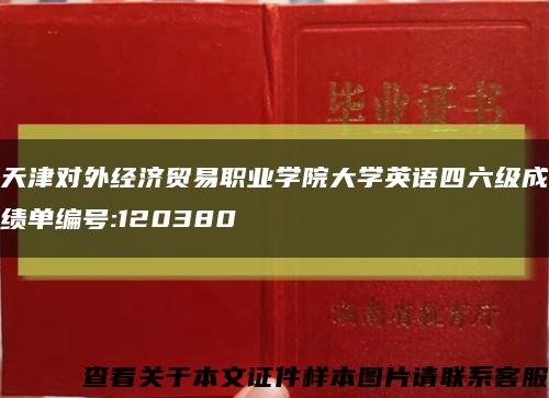 天津对外经济贸易职业学院大学英语四六级成绩单编号:120380缩略图