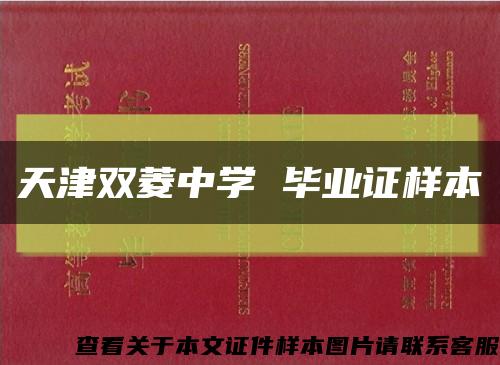天津双菱中学 毕业证样本缩略图