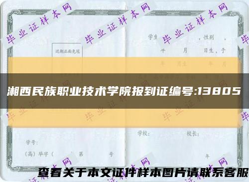 湘西民族职业技术学院报到证编号:13805缩略图