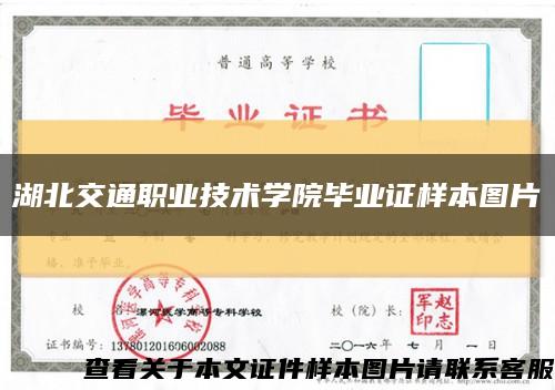 湖北交通职业技术学院毕业证样本图片缩略图