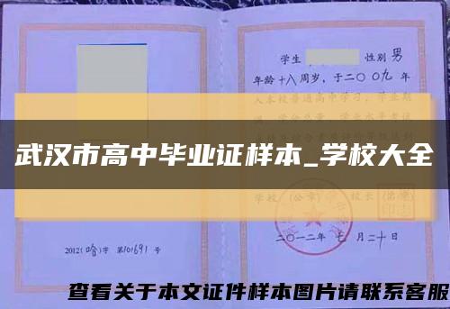 武汉市高中毕业证样本_学校大全缩略图