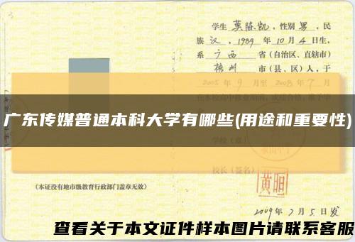 广东传媒普通本科大学有哪些(用途和重要性)缩略图