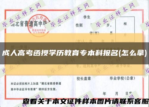 成人高考函授学历教育专本科报名(怎么拿)缩略图