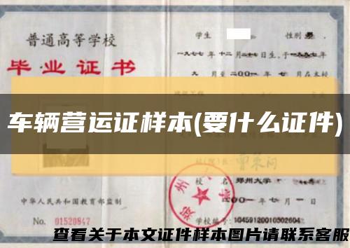 车辆营运证样本(要什么证件)缩略图