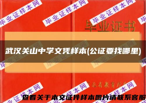武汉关山中学文凭样本(公证要找哪里)缩略图