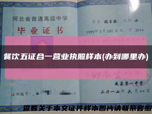 餐饮五证合一营业执照样本(办到哪里办)缩略图