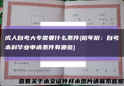 成人自考大专需要什么条件(柏年树：自考本科毕业申请条件有哪些)缩略图