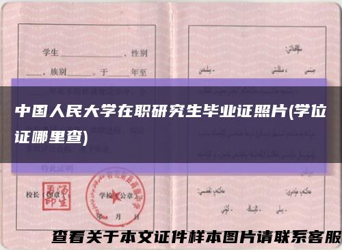 中国人民大学在职研究生毕业证照片(学位证哪里查)缩略图