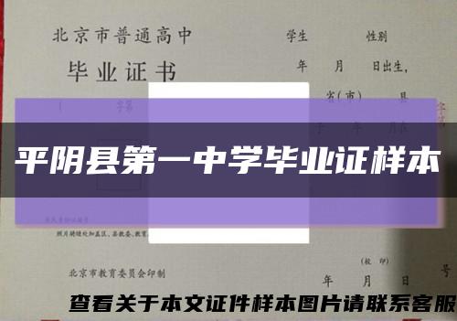 平阴县第一中学毕业证样本缩略图