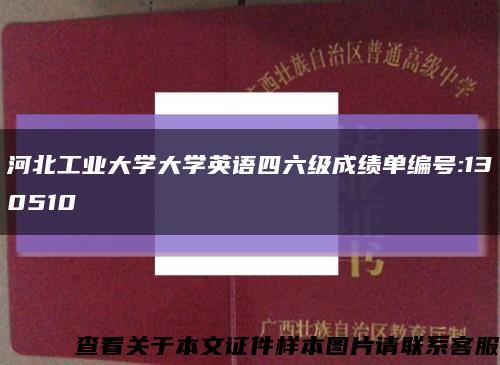 河北工业大学大学英语四六级成绩单编号:130510缩略图