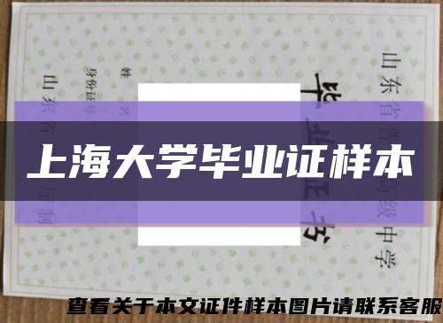 上海大学毕业证样本缩略图