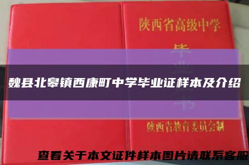魏县北皋镇西康町中学毕业证样本及介绍缩略图