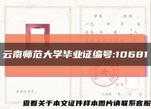 云南师范大学毕业证编号:10681缩略图