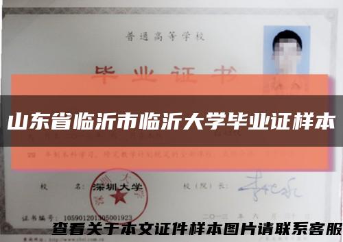 山东省临沂市临沂大学毕业证样本缩略图
