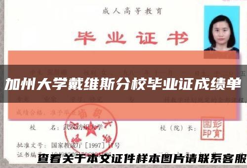 加州大学戴维斯分校毕业证成绩单缩略图