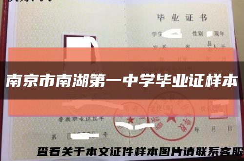 南京市南湖第一中学毕业证样本缩略图