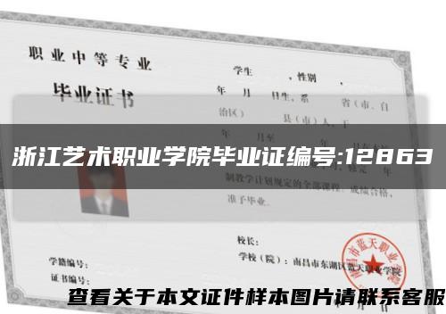 浙江艺术职业学院毕业证编号:12863缩略图