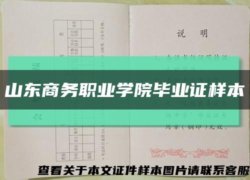 山东商务职业学院毕业证样本缩略图