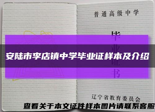 安陆市李店镇中学毕业证样本及介绍缩略图