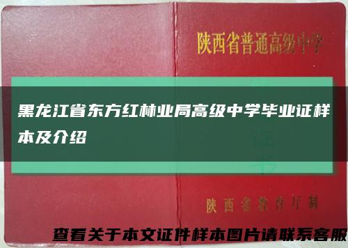 黑龙江省东方红林业局高级中学毕业证样本及介绍缩略图