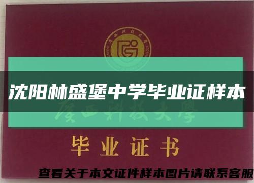 沈阳林盛堡中学毕业证样本缩略图
